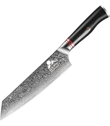Amazon | 日昇刃物 牛刀包丁 【切付型包丁】 【剣型牛刀】 ダマスカス