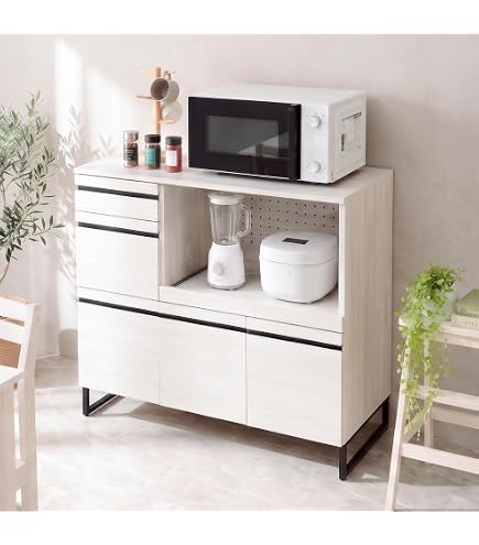 Amazon.co.jp: キッチンカウンター レンジ台 伸縮式 幅約99〜170cm