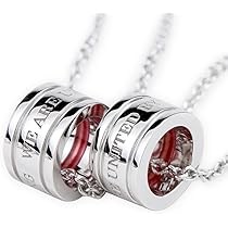 ペンダント２つ Amazon | シルバー SV925 本物の赤い糸が入った ペアネックレス