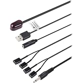 Neoteck 赤外線リモコリピーター リモコベンダー 1接収4発信 高感度 USBケーブル付き 四つの赤外発光ヘッド (1受信4発信)