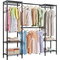 Amazon｜AZAKBL ハンガーラック 大容量 伸縮 幅148~188cmワード