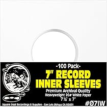 Innenhüllen Für Schallplatten 25,4 Cm - 100 Stück, Papier, Mit Sichtfenster