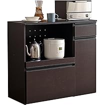 Amazon｜萩原 レンジボード 幅89 食器棚 キッチンラック レンジ台 大  