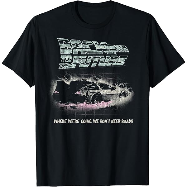 Amazon | Back To The Future ネオンフェードデロリアン Tシャツ
