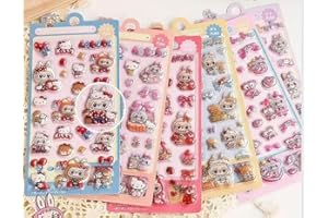 loong 3dシール 立体シール ぷくぷくぷっくり かわいい 6枚セット 立体 おしゃれ デコシール ごほうび 子供 貼り付け可能 贈り物 手帳 携帯 DIY用 手帳用 貼り付け可能 女の子