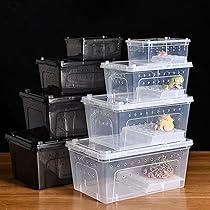 Amazon | 虫かご 大 透明 長方形 爬虫類供給ボックス 積み重ね