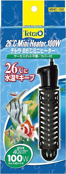 テトラ (Tetra) 水槽 26℃ミニヒーター 100W 安全カバー付 熱帯魚 金魚 メダカ アクアリウム - 1