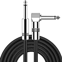 FEYCH ギターシールド ギターケーブル 長さ3m S-L型プラグ ベース シールド 高耐久ナイロン 断線しにくい 楽器用ケーブル ベース/キーボード/アンプ/ドラム対応