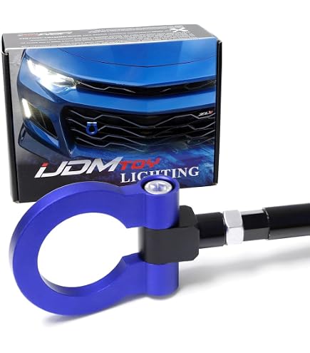thumbnail image 2 of Awesome Miniatures Blue Aluminum Bumper Tow Hook Kit For Honda Fit 2009-2013 – JDM Style 2 of 6