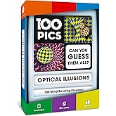 100 PICS Optical Illusions Game - Fun Pocket Flash Card Games for Smart Kids and Adults