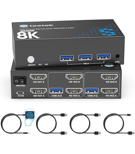 Amazon.co.jp: TESmart Newest HDMI KVM Switch 4 Port 4K@60Hz Ultra