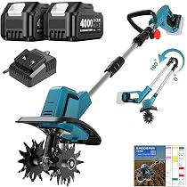 Amazon | 耕運機 家庭用 充電式耕うん機 (耕幅255mm/耕深220mm)2個4Ah