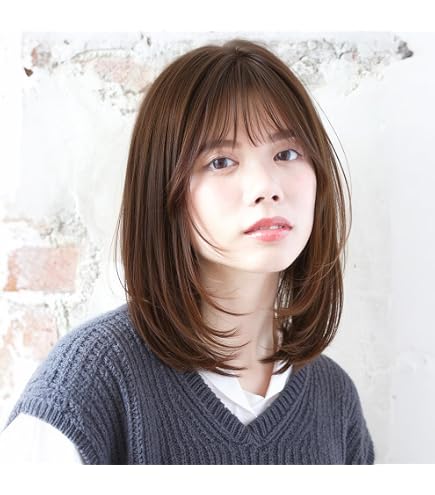 Amazon.co.jp: HAIRCUBEフルウィッグ人毛100％ セミロング パーマ