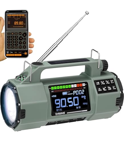 Amazon.co.jp: ZHIWHIS 防災ラジオ FM/AM/SW/VHF/ワイドFM対応 懐中