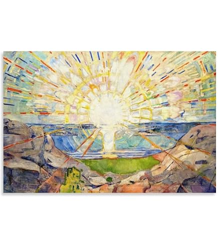 Amazon.co.jp: Edvard Munchエドヴァルド・ムンク絵画作品印刷『太陽