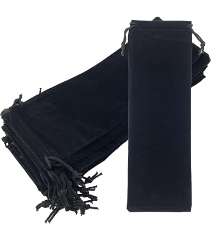 Mekueeex 20 Pcs Velvet Drawstring Bags Clack Fan Sleeves Large Black...