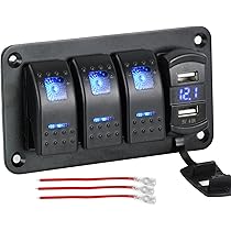 Amazon.co.jp: zmayastar 2連 防水 ボートスイッチ スイッチパネル 車