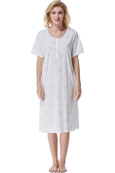 100 cotton short sleeve nightgown Clearance