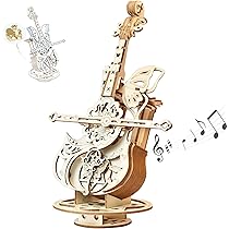 Amazon | AIJUYE 3D オルゴール 立体パズル 木製 可動式チェロ