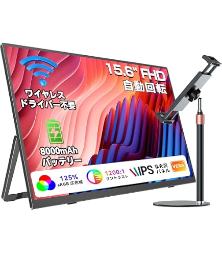 Amazon.co.jp: EVICIV ワイヤレス モバイルモニター 15.6インチ