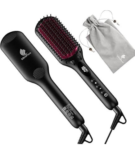 Amazon | ヘアアイロン ストレートブラシ 【80℃～230℃温度調節