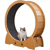 PETTOM 木製キャットホイール ネコ用 ルームランナー 木製 ランニングホイール 室内 キャットウォーク 回転 猫ホイール 室内運動用