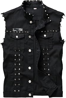 Punk Denim Vest Sleeveless Jean Jackets 