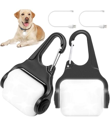 Dog Collar Light, 2 Pack Rechargeable Dog Light Clip