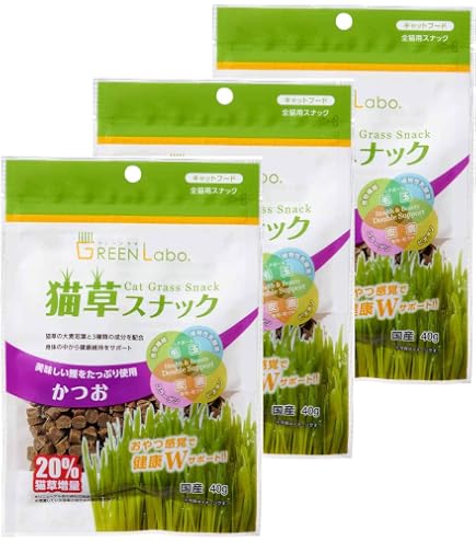 Amazon.co.jp: グリーンラボ 猫用おやつ GL猫草スナック サーモン味 40