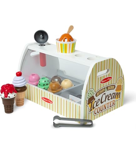 Melissa & Doug 9286 Wooden Scoop and Serve Ice Cream Counter (28