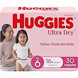 Huggies Ultra Dry Nappies Girls Size 6 (16kg+) 30 Count