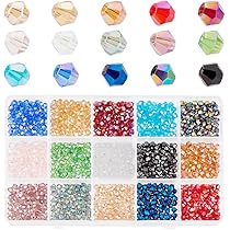 Amazon | PH PandaHall 約640個8色 ガラスビーズ 4mm クリスタルビーズ