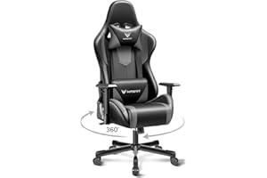 MAZOTゲーミングチェア オフィス デスクチェア ゲーム用 リクライニング パソコンチェア ハイバック ヘッドレスト ランバーサポート ひじ掛け付き 高さ調整機能 ブラック×グレー