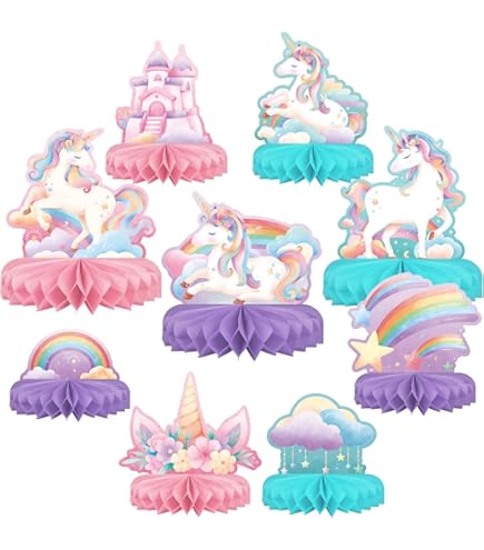3-Pack Unicorn Party Tablecloths - Disposable Plastic, 54x108 Inches - For Kids Birthday, Baby Shower Decor