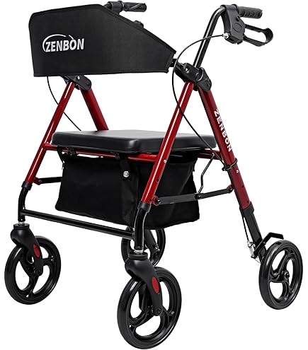 Amazon | KJUUJE 歩行器 歩行車 シルバーカー 室外用 5段階高さ調整