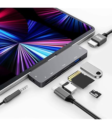 Amazon | iPad Pro USB Cハブアダプター iPad Pro 2024 M4 M2 M1、7-in
