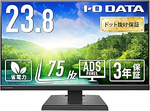 【Amazon.co.jp 限定】アイ・オー・データ IODATA モニター 23.8インチ ブラック ADSパネル 非光沢 省電力 (HDMI/アナログRGB/スピーカー付/VESA対応/土日サポート/日本メーカー/無輝点保証) EX-A
