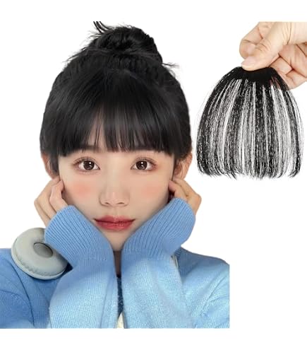 Amazon.co.jp: knnzkヘアピース 人毛 頭頂部 部分ウィッグ 前髪