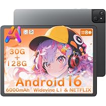 Amazon.co.jp: Android16 タブレット 30GB(6GB+24GB) RAM 128GB ROM