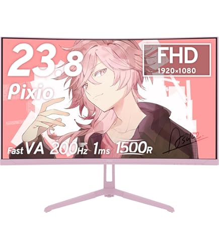 Amazon.co.jp: Pixio PX279 Wave Pastel Pink Gaming Monitor 27 Inch