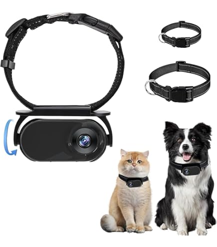 Amazon | 猫首輪カメラ、1080P HD犬トラッカー首輪、ビデオ記録用ミニ