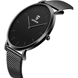 [BEN NEVIS] 腕時計 メンズ シンプル おしゃれ 薄型 カジュアル ビジネス 防水 アナログ クォーツ時計 メッシュ バンド ブラック