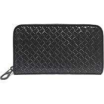 ボッテガ ラウンドジップウォレット イントレチャート 黒 〇〇 BOTTEGA VENETA ボッテガヴェネタ イントレチャート ジップ