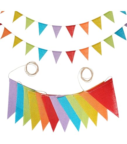 Amazon.co.jp: 2本入り 三角旗 カラフル ガーランド フラッグ フェルト