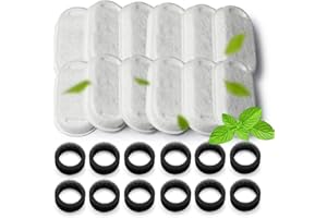 Cat Water Fountain Filters,24 Pack Cat Fountain Replacement Filters for Stainless Steel 67oz/2L Adjustable Water Flow Pet Water Fountain,Dog Water Fountain (12+12 Pack)