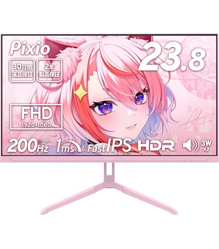 Amazon.co.jp: Pixio PX279 Wave Pastel Pink Gaming Monitor 27