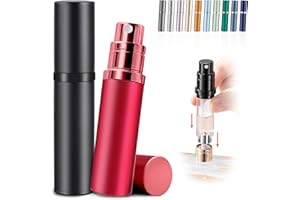 アトマイザー 【anan掲載・21カラー展開・ワンタッチ補充・持ち運び便利】 香水 アトマイザー 持ち運び 漏れない 詰め替え ボトル 5ml 底部充填 小分け ミニ 持ち歩きボトル 入れ替え 携帯 回転 香水用 容器 男女兼用 (カーマインレッド)