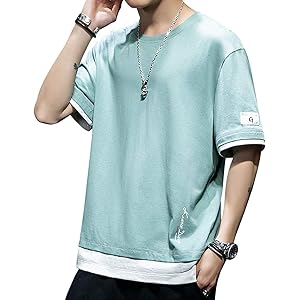 EASTEMPO tシャツ メンズ 半袖 綿100 無地 ゆったり 夏 おしゃれ カットソー 大きいサイズ