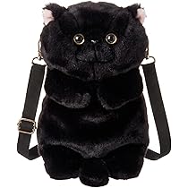 Amazon | [HUIJUFU] 本物そっくり ふわふわ 猫型 クロスボディ