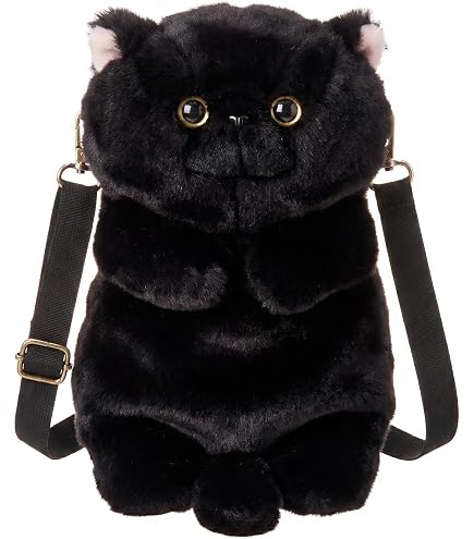 Amazon.co.jp: セイル まあるいふわ猫バッグ クロ サイズ：約H18×W23